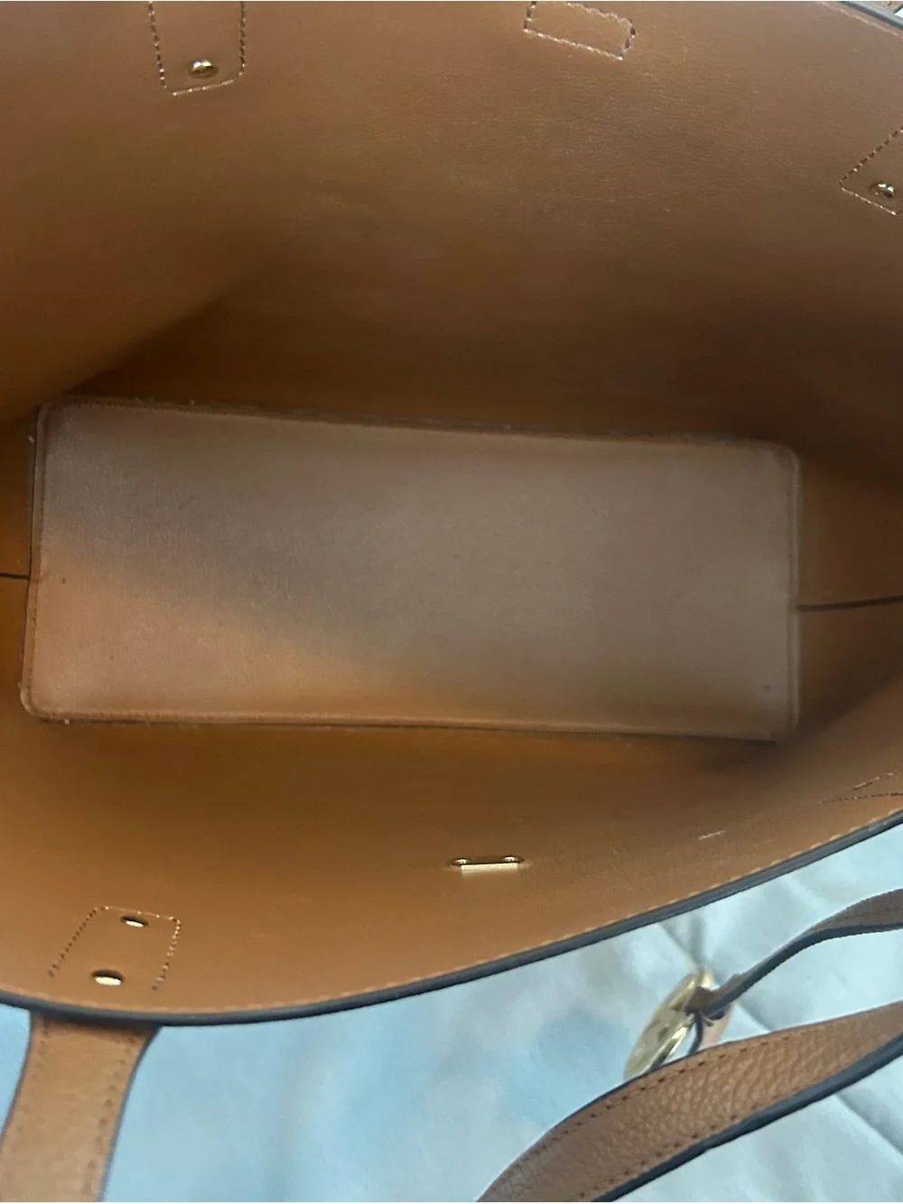 Michael Kors Cream and Brown Signature MK Tote